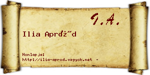 Ilia Apród névjegykártya